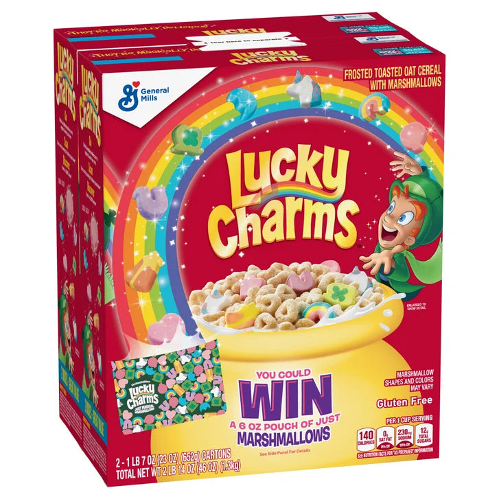 General Mills Lucky Charms Cereal, 23 oz, 2-count