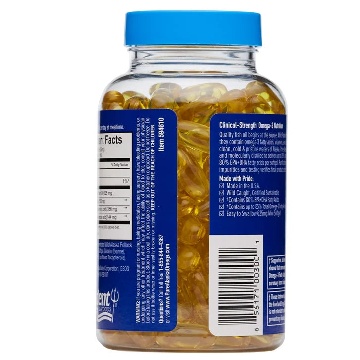 Pure Alaska Omega-3 Clinical Strength 500 mg. EPA & DHA, 180 Mini Softgels