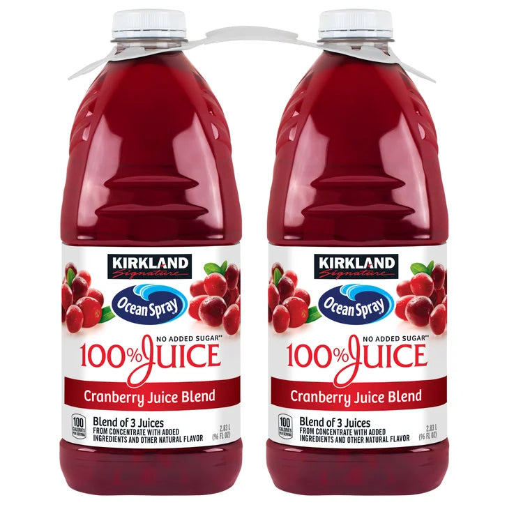 Kirkland Signature, Ocean Spray Cranberry Premium 100% Juice, 96 fl oz, 2-Count