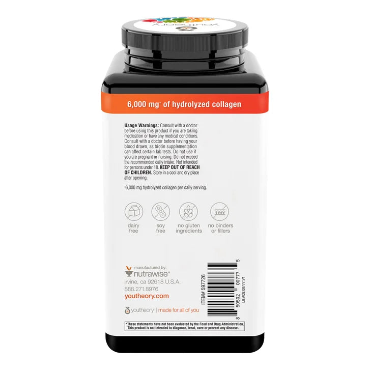 youtheory Collagen Plus Biotin, 390 Tablets