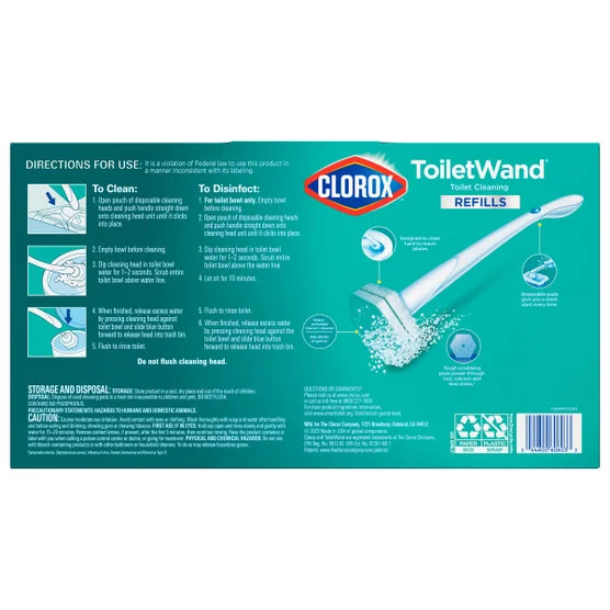 Clorox ToiletWand Disposable Toilet Cleaning System, Rainforest Rush, 1 Wand & 36 Refills