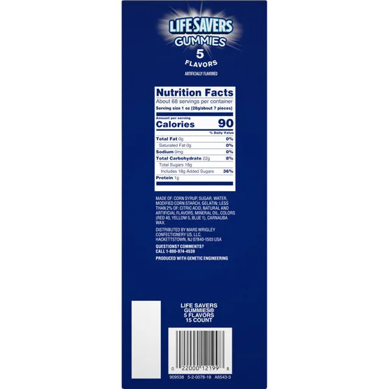 Life Savers Share Size Gummies, 5 Flavors, 4.2 oz, 15-count