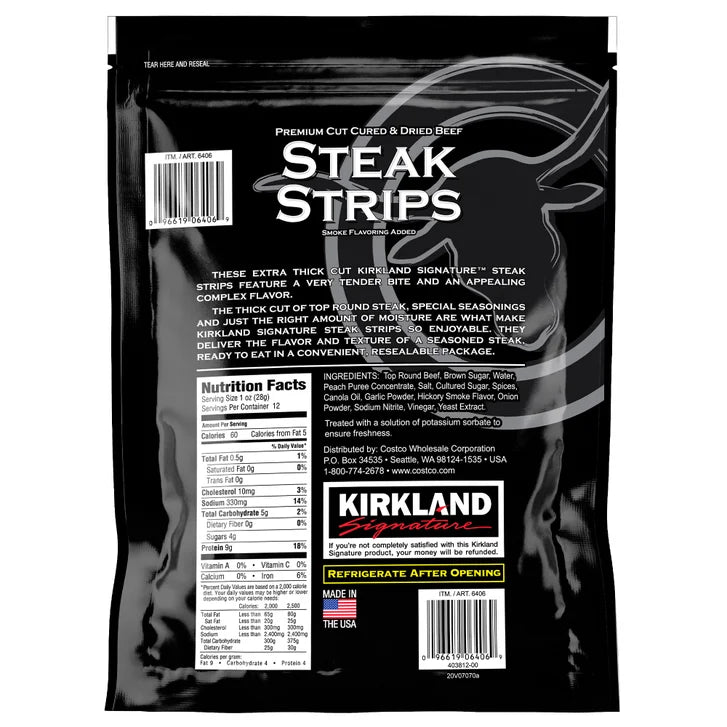 Kirkland Signature Premium Extra Thick Steak Strips, 12 oz