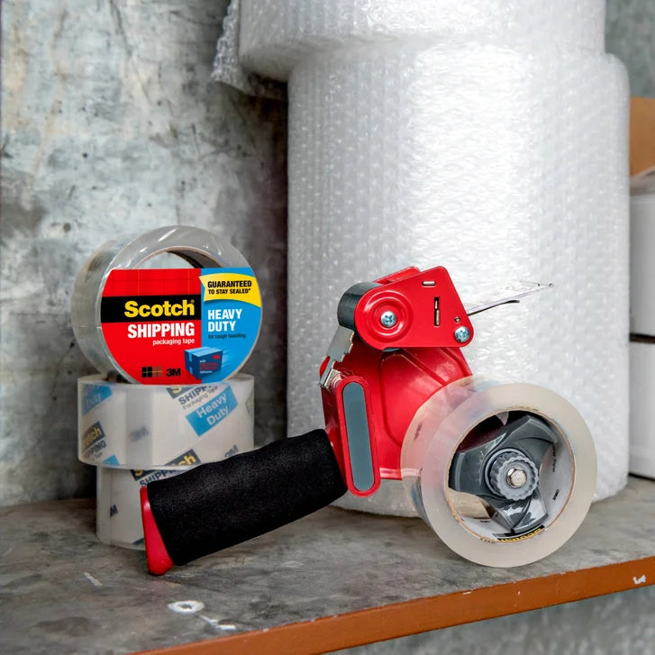 Scotch Heavy Duty Shipping Packaging Tape with Tape Gun Dispenser, 2 Rolls of Tape Included