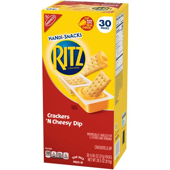 Ritz Crackers Handi-Snacks, Crackers 'N Cheese Dip, 0.95 oz, 30-Count