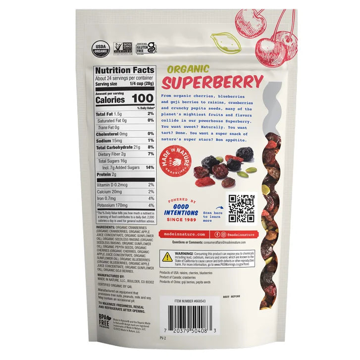 Made in Nature Organic Berry Fusion 24 oz, 2-pack