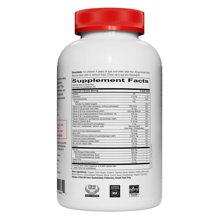 SmartyPants Kids Formula Multivitamin, 180 Gummies