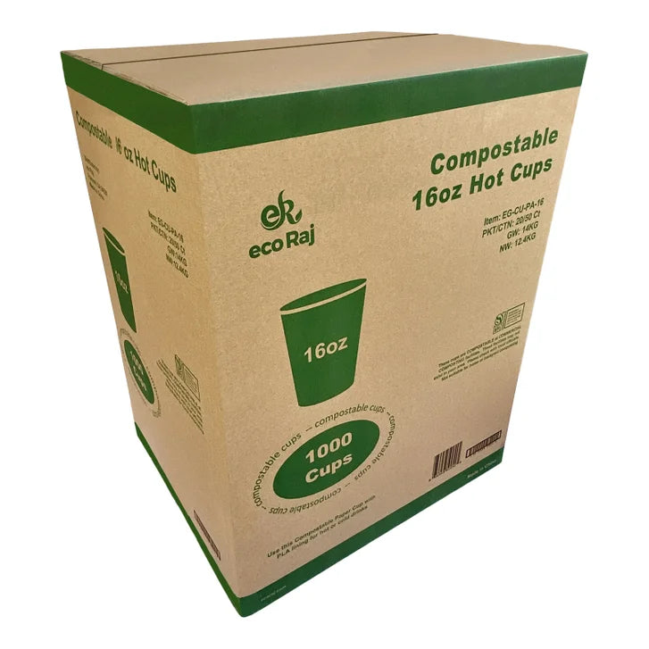 Eco Raj 16 oz Hot or Cold Compostable Cup, 1,000-count