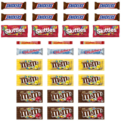 M&M's, Skittles and More Candy Bars, Variety Pack, Full Size, 30-count