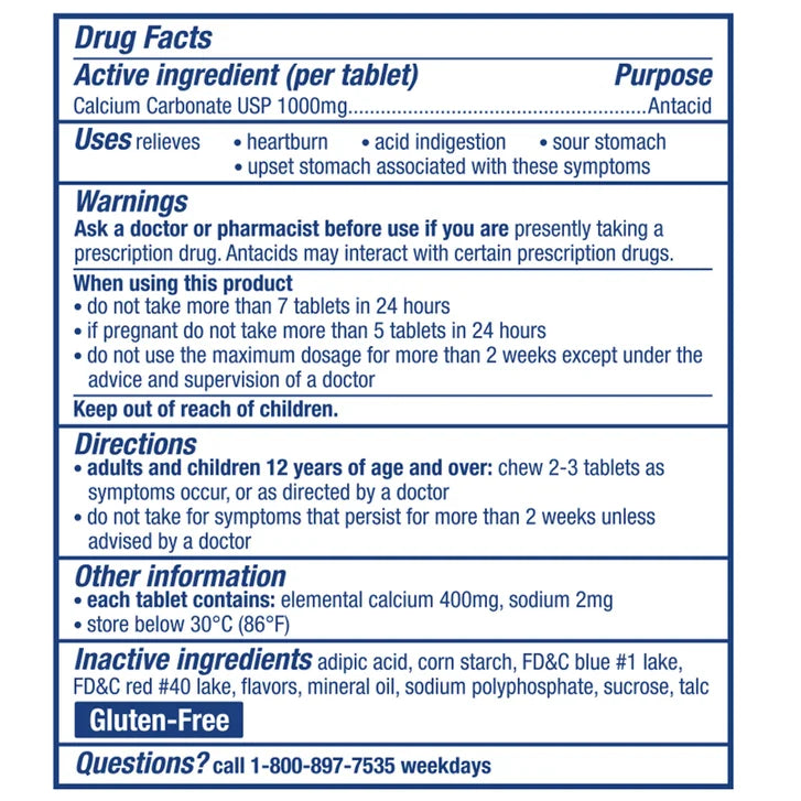 TUMS Antacid Ultra Strength, 265 Chewable Tablets