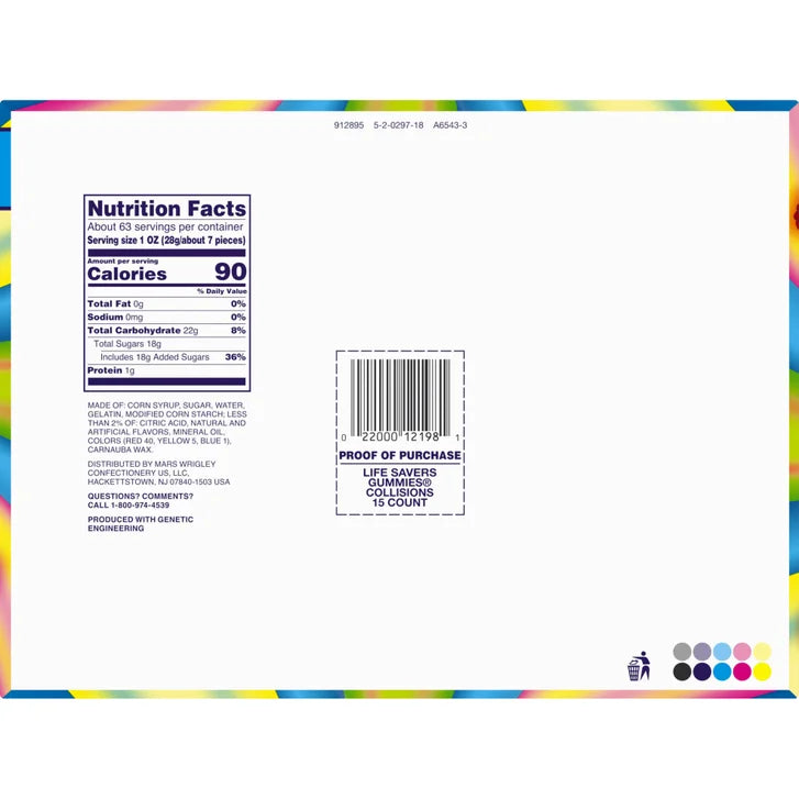 Life Savers Gummy Candy, Collisions, Share Size, 4.2 oz, 15-count