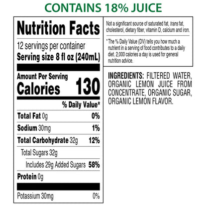 Kirkland Signature, Organic Lemonade, 96 fl oz, 2-count