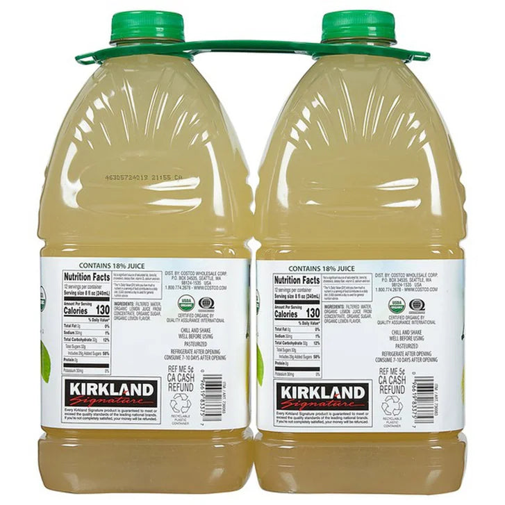 Kirkland Signature, Organic Lemonade, 96 fl oz, 2-count