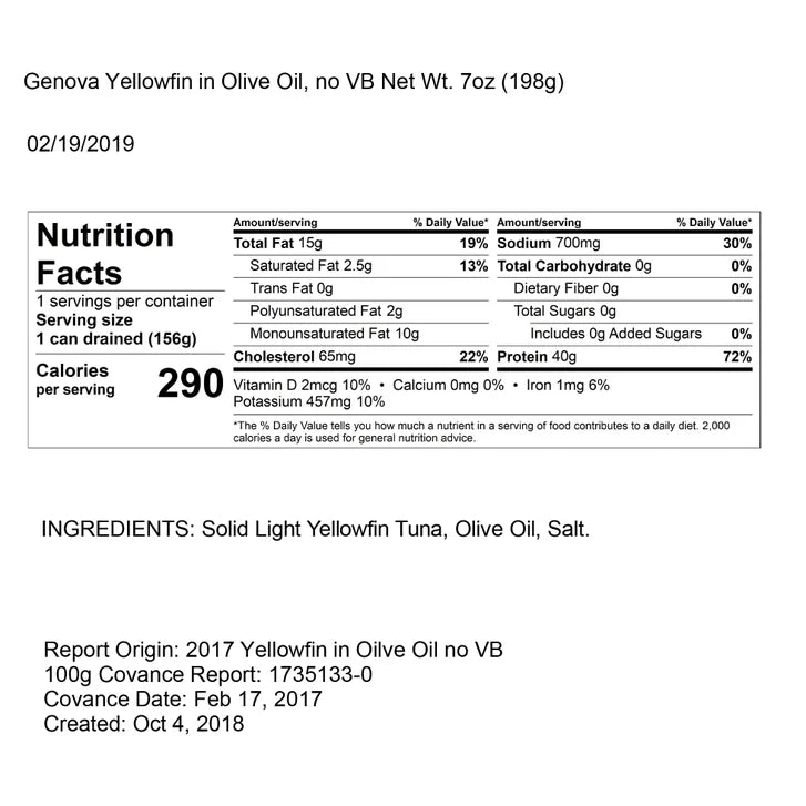 Genova, Yellowfin Tuna, 7 oz, 6-Count