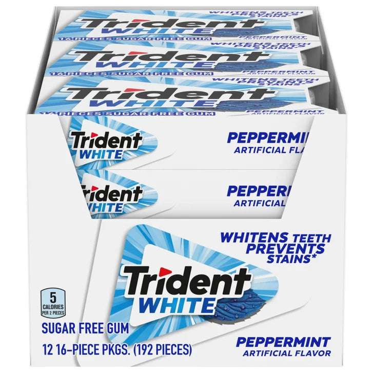 Trident White, Peppermint, 12-count