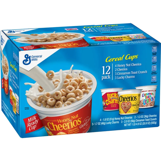 General Mills Cereal Cup, Variety Pack, 12-count