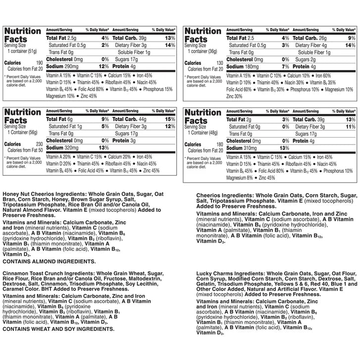 General Mills Cereal Cup, Variety Pack, 12-count