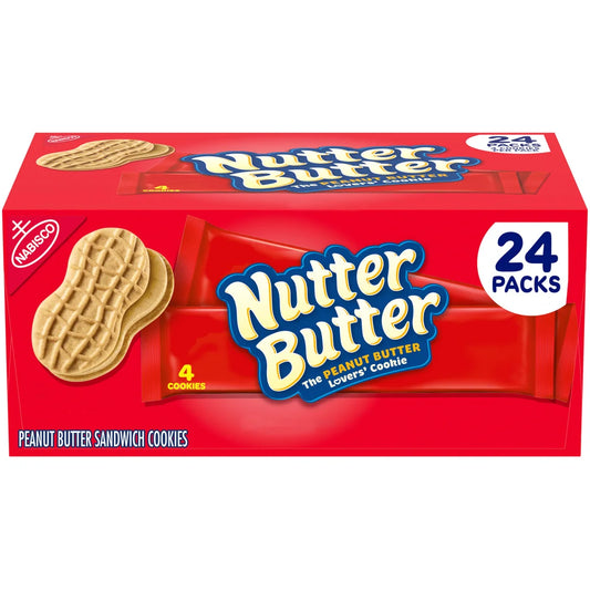 Nutter Butter Sandwich Cookies, 1.9 oz, 24-count