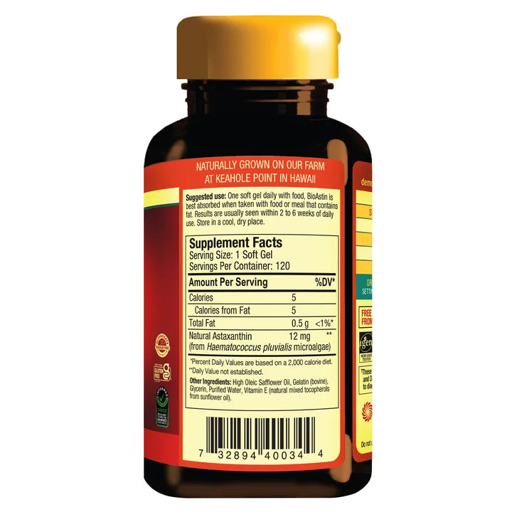BioAstin Hawaiian Astaxanthin 12 mg., 120 Soft Gels