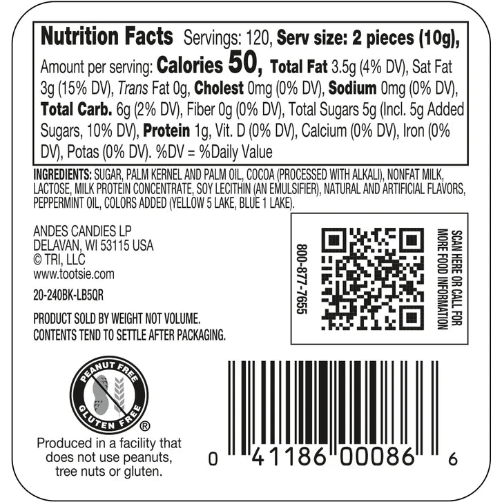 Andes Mints, Creme de Menthe, 240-count