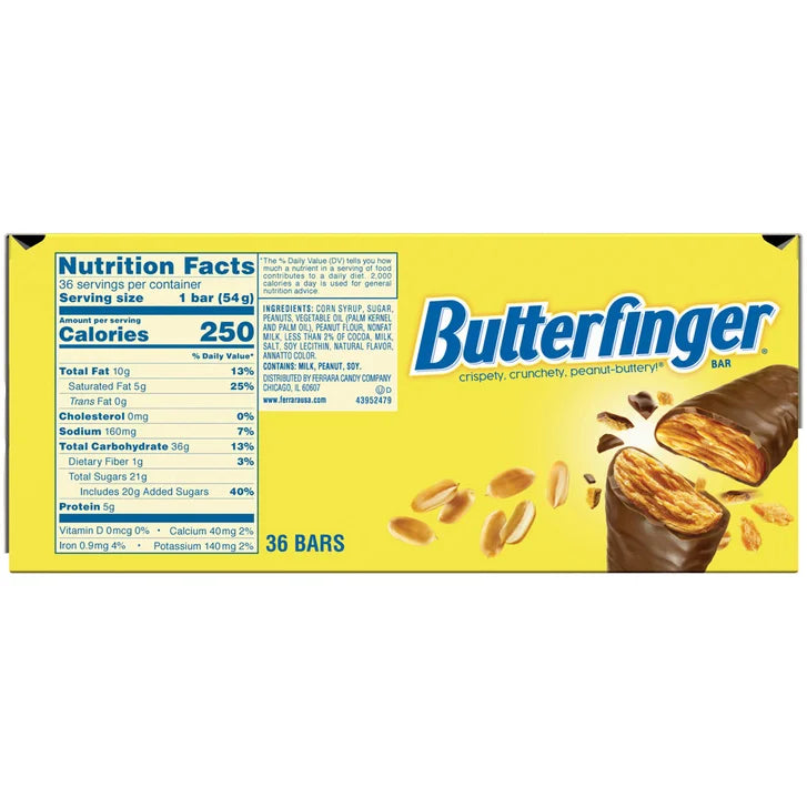 Butterfinger Candy Bar, 1.9 oz, 36-count