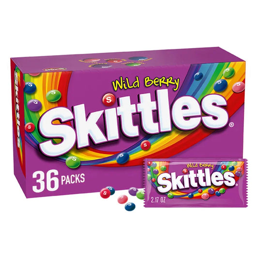 Skittles Bite Size Candy, Wild Berry, 2.17 oz, 36-count