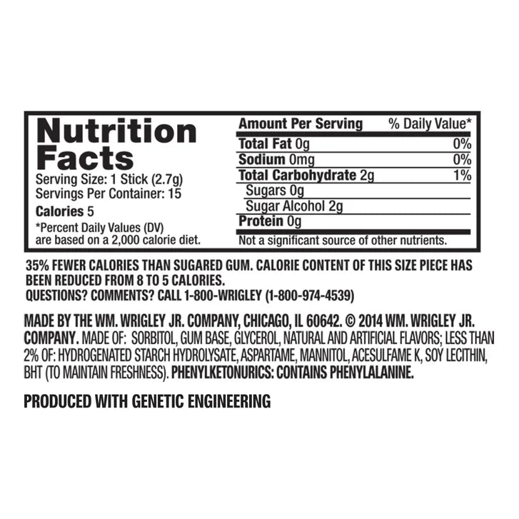 5 Gum Sugar Free Chewing Gum, Wintermint Ascent, 15 Sticks, 10-Count