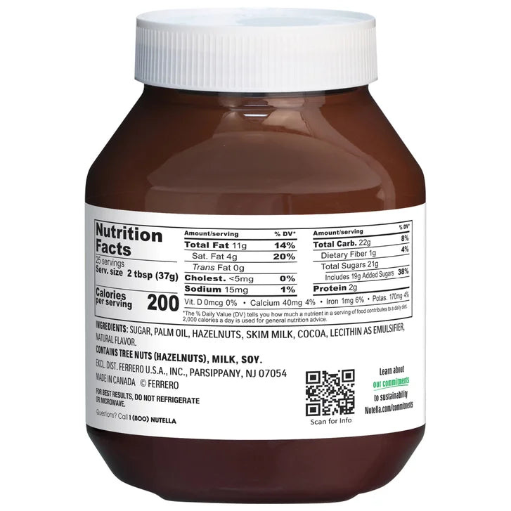 Nutella Hazelnut Spread with Cocoa, 33.5 oz, 2-count