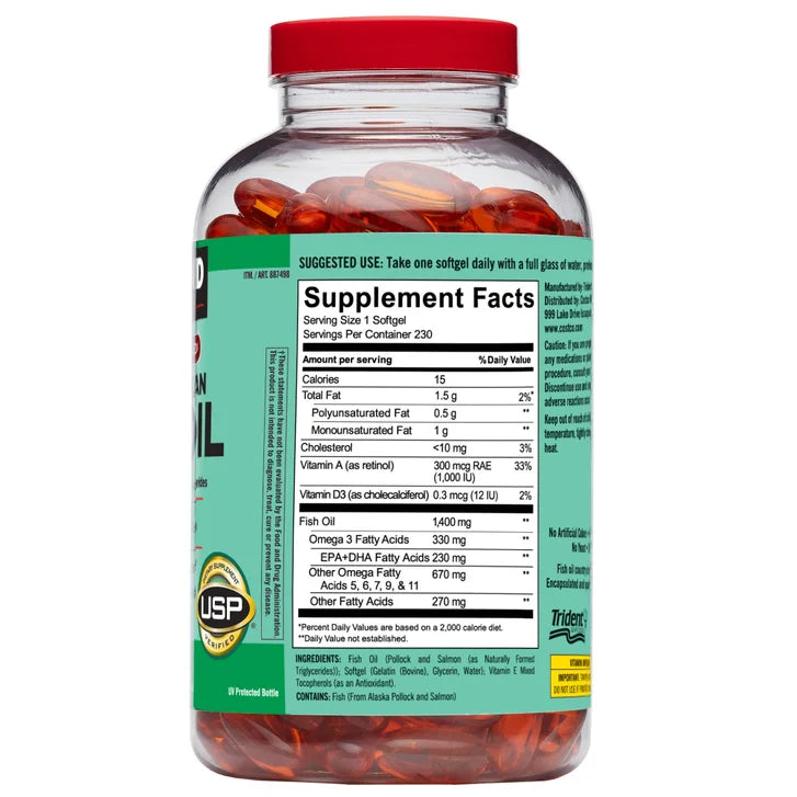 Kirkland Signature Wild Alaskan Fish Oil 1400 mg., 230 Softgels