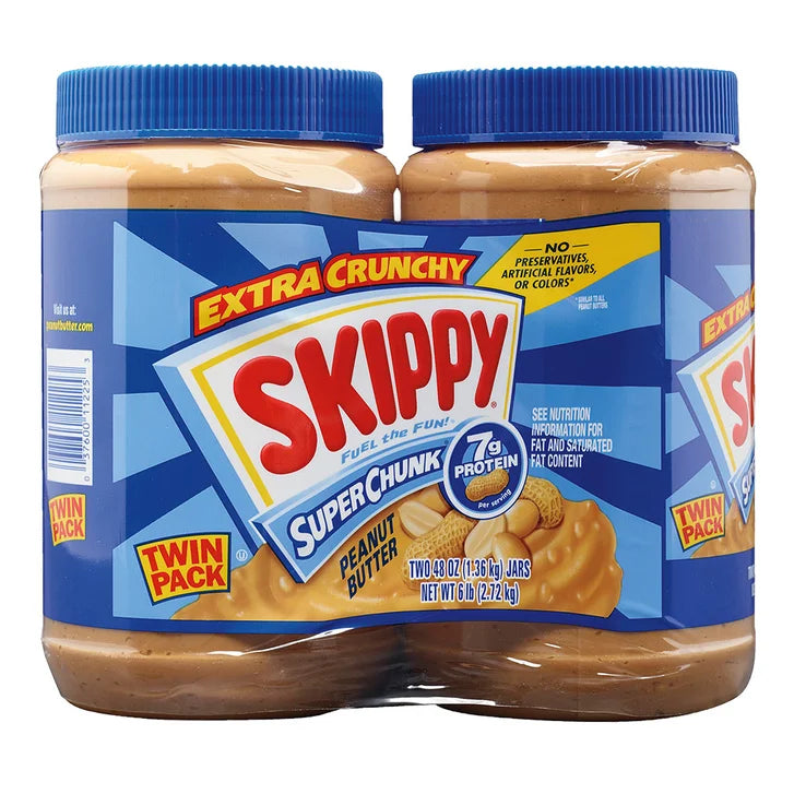 Skippy Peanut Butter, Super Chunk, 48 oz, 2-count
