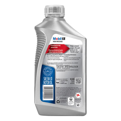Mobil 1 High Mileage Full Synthetic Motor Oil 5W-30, 1-Quart/6-pack