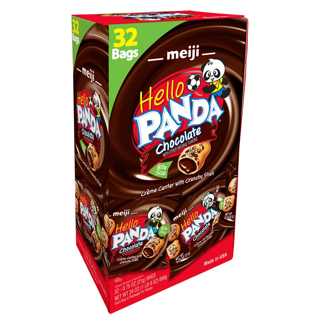 Meiji Hello Panda Chocolate Creme Filled Cookies, 0.75 oz, 32-count