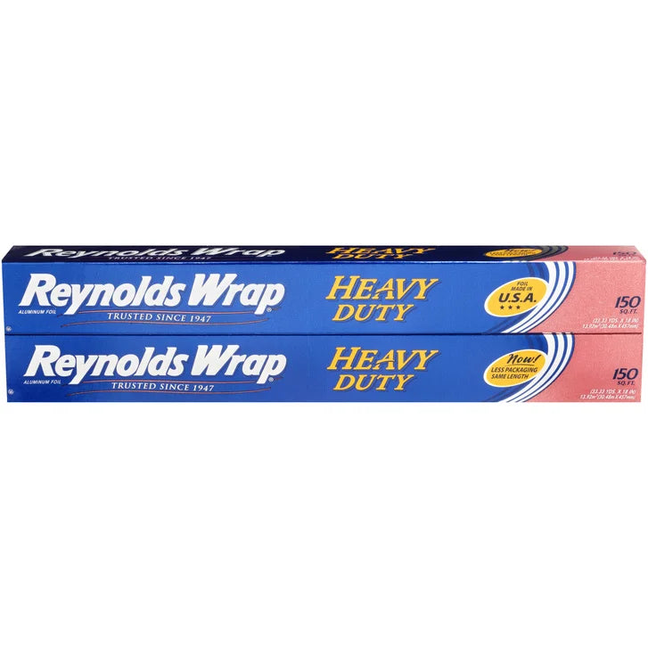 Reynolds Wrap Heavy Duty Aluminum Foil, 18" x 33.33 yd, 2-count