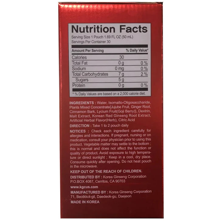 CheongKwanJang Hong Sam Won Red Ginseng Drink, 1.69 fl oz, 30-Count