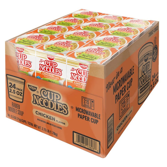 Nissin Cup Noodles, Chicken, 2.5 oz, 24-count