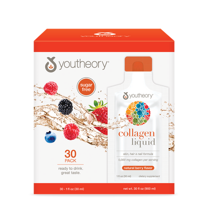 youtheory Collagen Liquid, Berry Flavor, 30 Packets