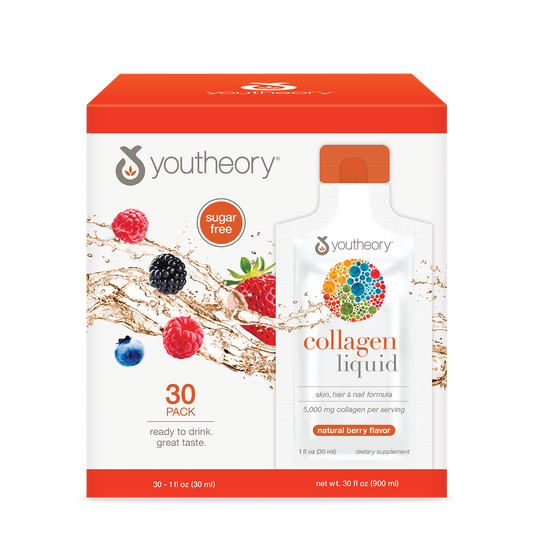 youtheory Collagen Liquid, Berry Flavor, 30 Packets